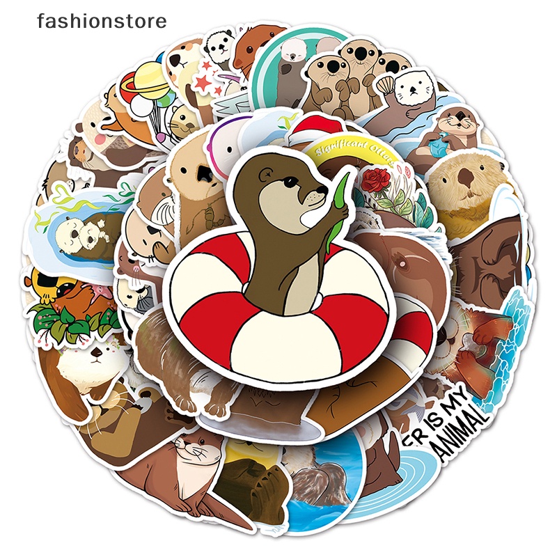 50 Miếng Dán Hoạt Hình Graffiti Otter DIY Dán Tủ Lạnh Laptop Điện Thoại