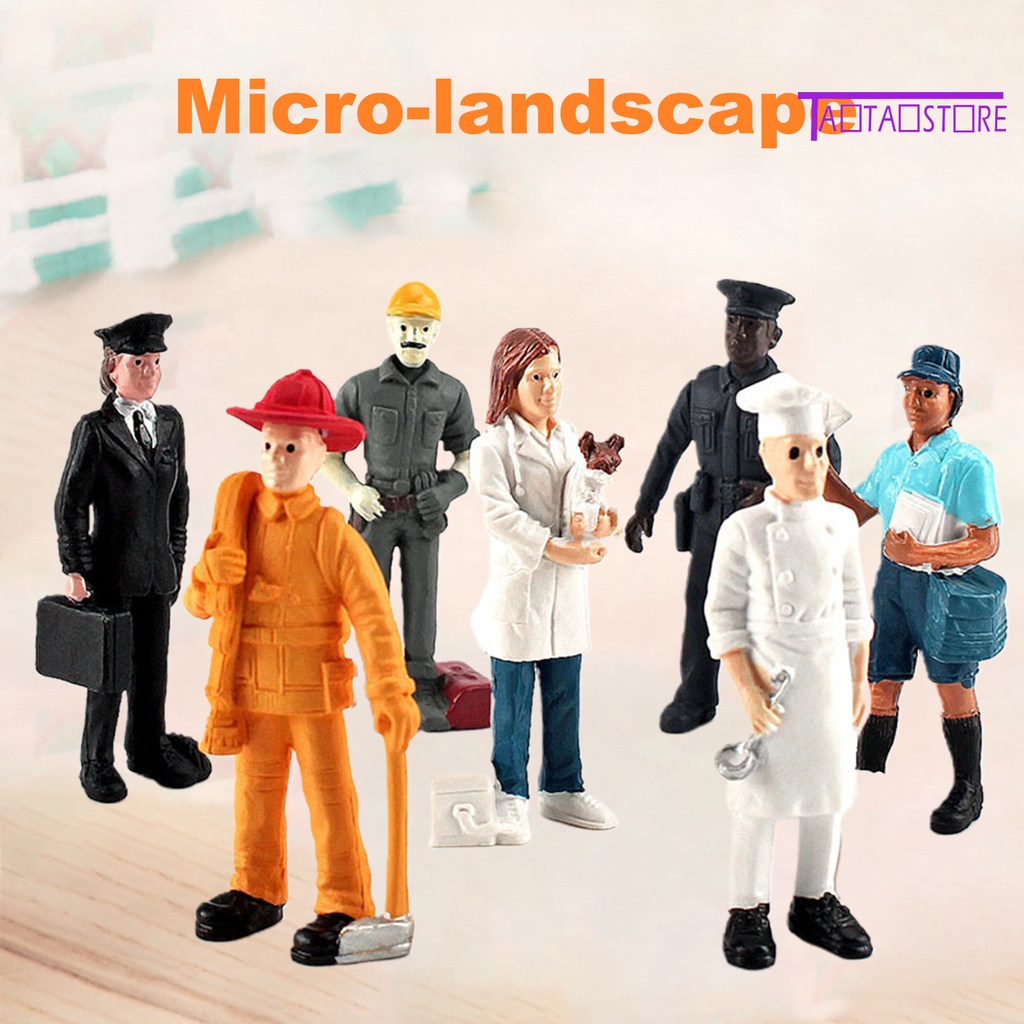 Set 7 Mô Hình Mô Phỏng Người Cảnh Sát / Người Cảnh Sát Trang Trí Tiểu Cảnh