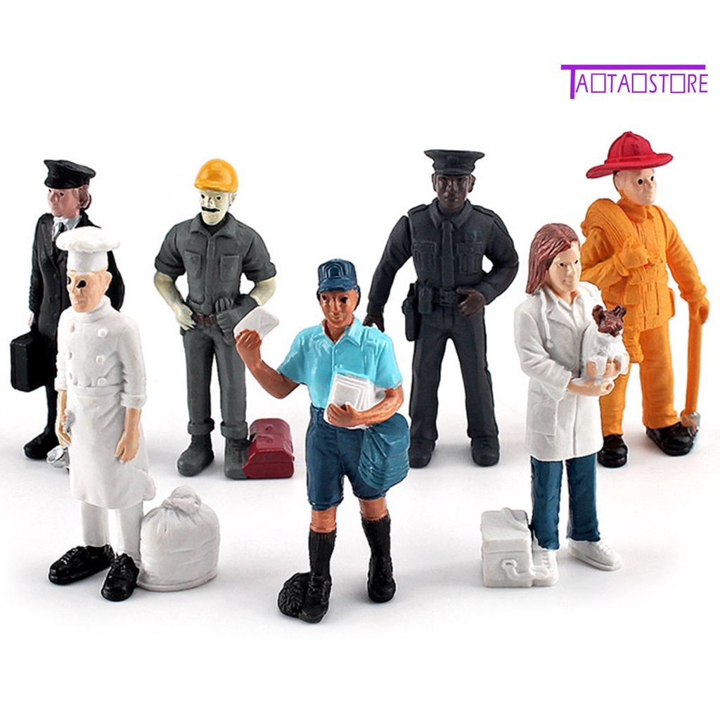 Set 7 Mô Hình Mô Phỏng Người Cảnh Sát / Người Cảnh Sát Trang Trí Tiểu Cảnh
