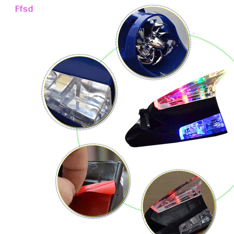 {Ffsd} Ăng Ten Cảnh Báo Hình Vây Cá Mập Có Đèn LED Nhấp Nháy Cho Xe Hơi