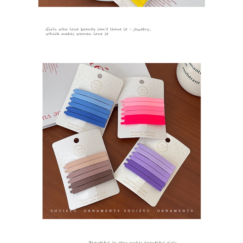 Bộ 6 Kẹp Tóc Một Bên Không Để Lại Dấu Vết Màu Sắc Dành Cho Bạn Gái