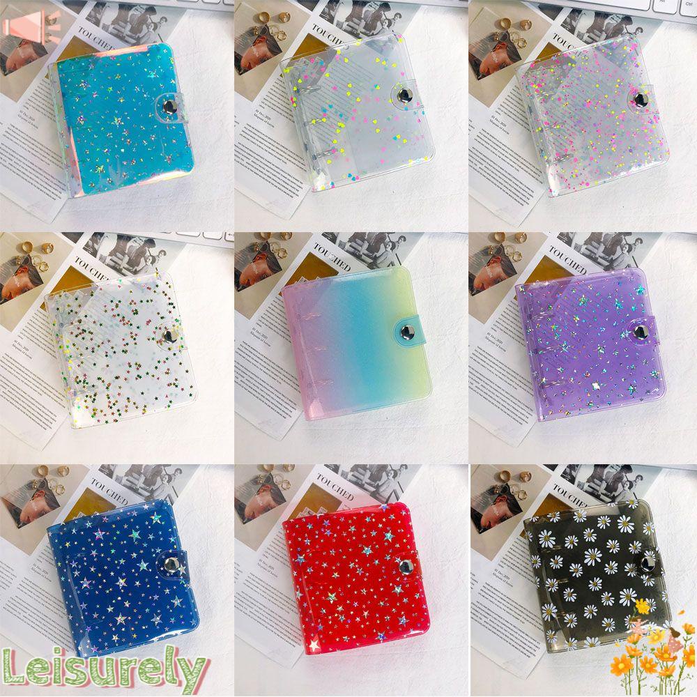 LEILY Transparent Kpop Photocard Holder Book Portable Photo Card Mini Photo Album Picture Storage Photocard Sleeves 1/2/3 inch DIY Craft Cards Organizer 3 Ring Binder Photocard Collect