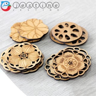 Đế lót ly bằng tre hình hoa sen đục lỗ phong cách vintage