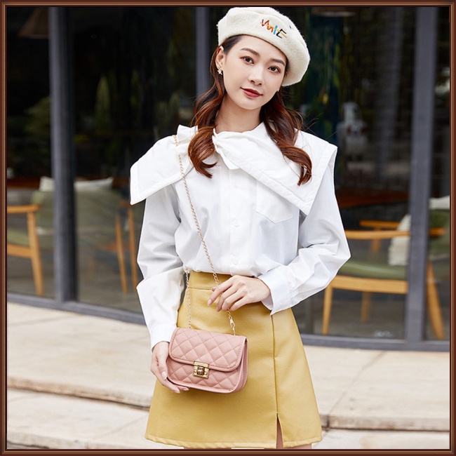 Túi Đeo Chéo Da Pu Dây Mắt Xích Mềm Thoải Mái Có Thể Điều Chỉnh Thời Trang Cho Nữ