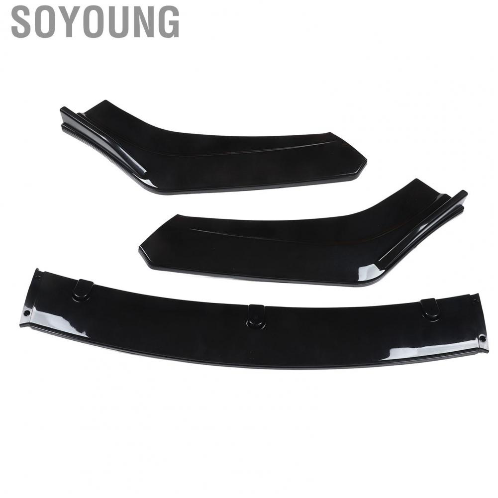 Soyoung Front Bumper Lip  3pcs Front Bumper Spoiler Aerodynamic Scratch Resistant  for Autos