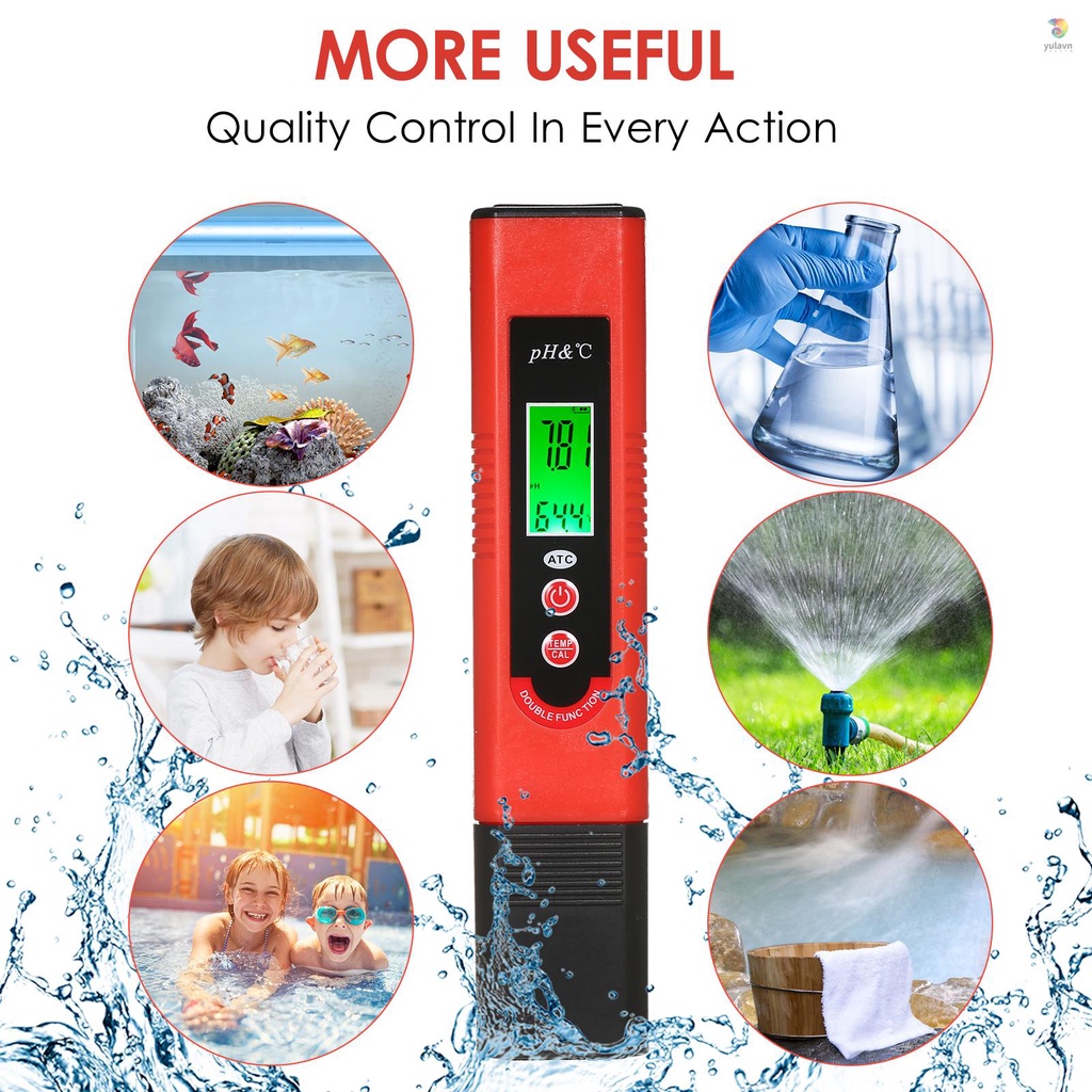 Máy Kiểm Tra Tiết Kiệm Năng Lượng Và Tiết Kiệm Điện pH-007T pH-007T Kiểu Bút pH Độ Chính Xác Cao Với Chức Năng Cảm Biến Nhiệt Độ Tự Động ATC Calibration Và Màn Hình LCD