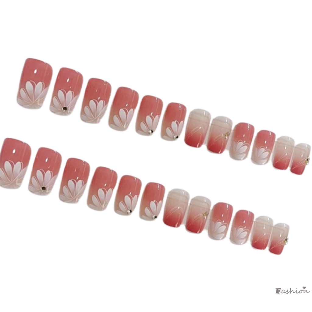 Bộ Móng Tay Giả Hình Vuông Lấp Lánh Kèm Keo Dán Tiện Dụng