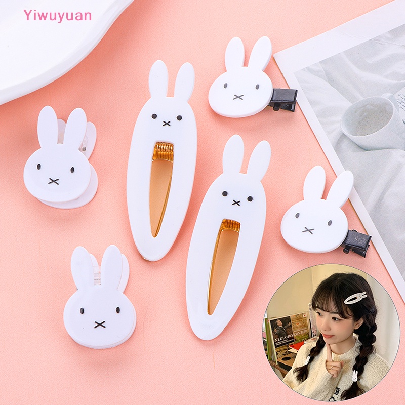 2 Kẹp Tóc Hình Thỏ Trắng Cho Bé Gái Mới