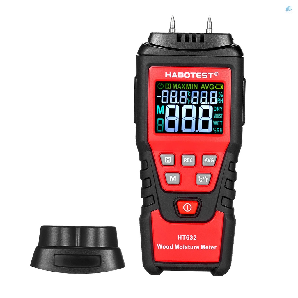 Thiết Bị Đo Độ Ẩm / Nhiệt Độ Gỗ 0-99.9% Kỹ Thuật Số 2 Pin s2mwvn