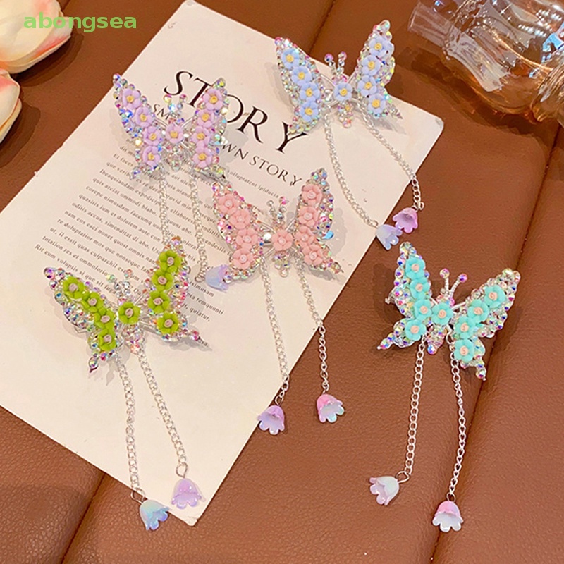 Kẹp Tóc Hình Cánh Bướm Phối Tua Rua Dễ Thương Cho Bé Gái