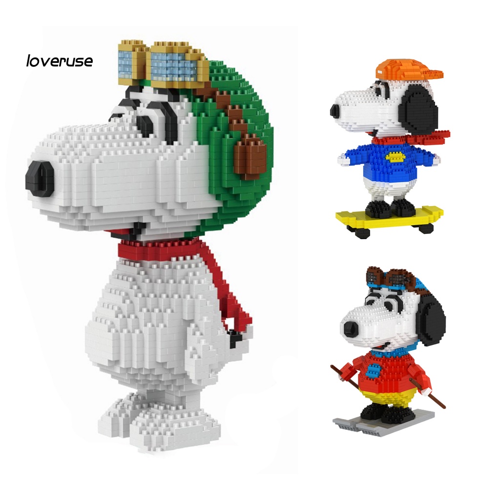 / Lo / Khối Gạch Xây Dựng Hoạt Hình Snoopy Không Phai Màu Quà Tặng Sinh Nhật Không Kèm Vết