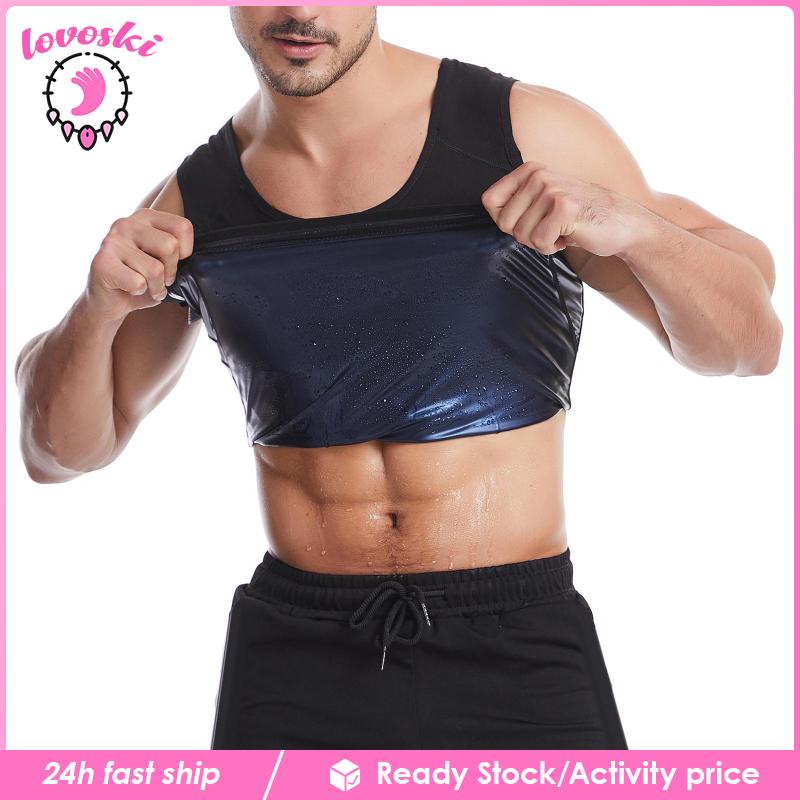 [Lovoski] Áo Ba Lỗ Thể Thao Thấm Hút Mồ Hôi Giảm Cân Đốt Cháy Mỡ Thừa Cho Nam