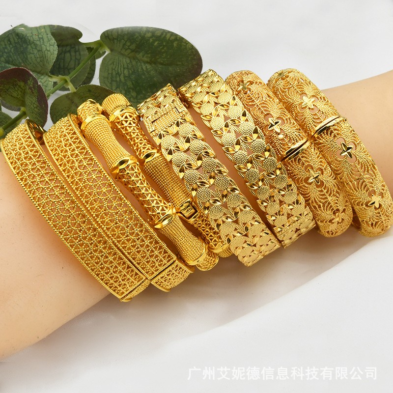 1 Vòng Tay Mạ Vàng 24K Phong Cách Dubai Cho Cô Dâu