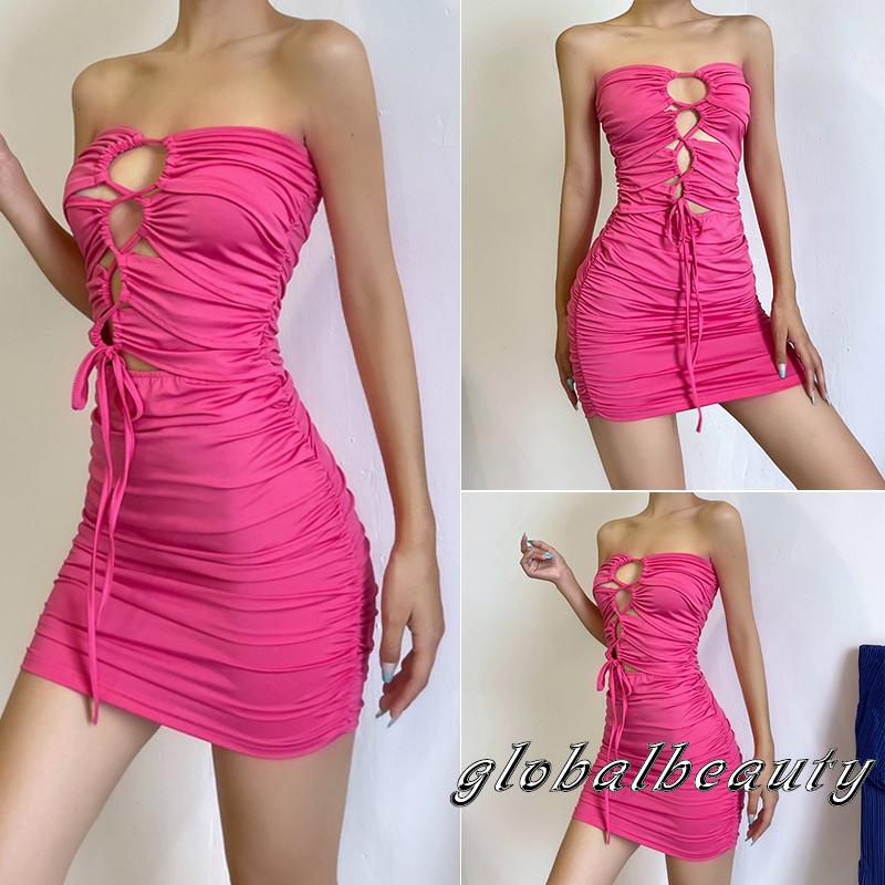 Đầm Ngắn Không Tay 00GB Hở Lưng Màu Sắc Đơn Giản Dành Cho Nữ