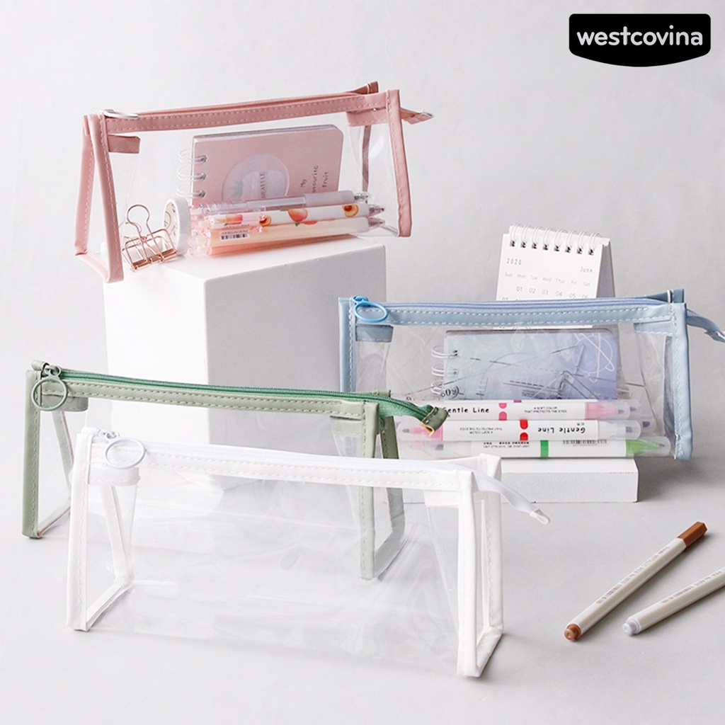 [COD]♪Túi Đựng Bút Trong Suốt Sức Chứa Lớn Phong Cách Hàn Quốc