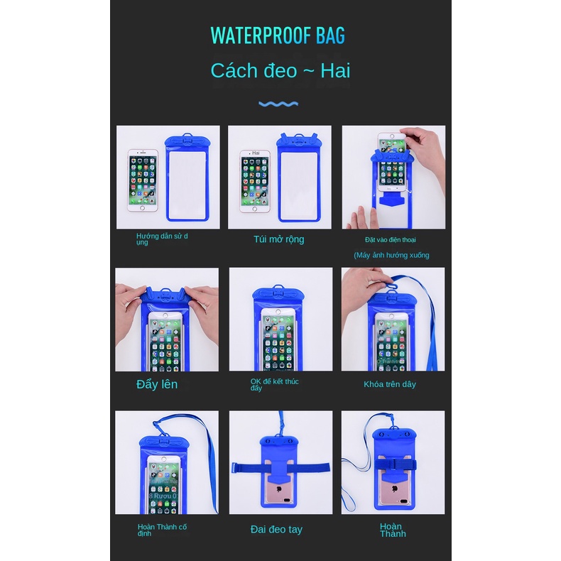 Túi Đựng Điện Thoại Di Động Trong Suốt Chống Thấm Nước Tiện Dụng