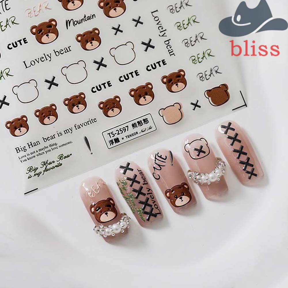 Miếng Dán Trang Trí Móng Tay Tự Dính Họa Tiết Hoạt Hình Dễ Thương Dành Cho Nữ