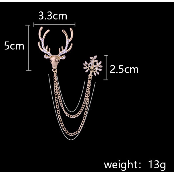 (MớI) Ghim CàI ÁO HìNh Chú Hươu ĐíNh Đá ThờI Trang Cho Nam Nữ