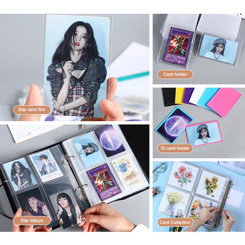 Bộ 50 Sleeve popcorn Thẻ Hình Nhóm Nhạc Kpop sleeve meet postcard dán bọc card BTS yourpen txt 8RTO 63.5*88