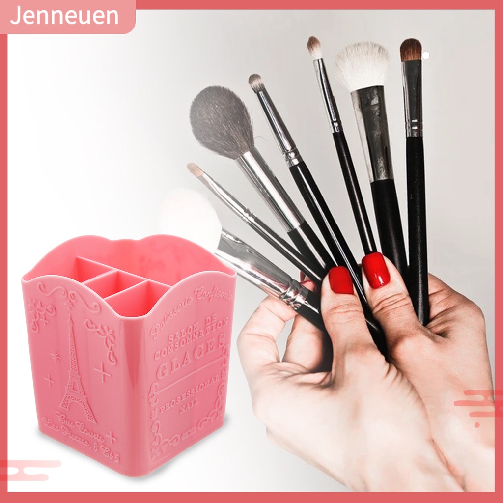 Jen Giá Đỡ Đồ Trang Điểm Đơn Giản Dễ Mang Theo PP Bốn Ngăn Đựng Bút Cho Nữ