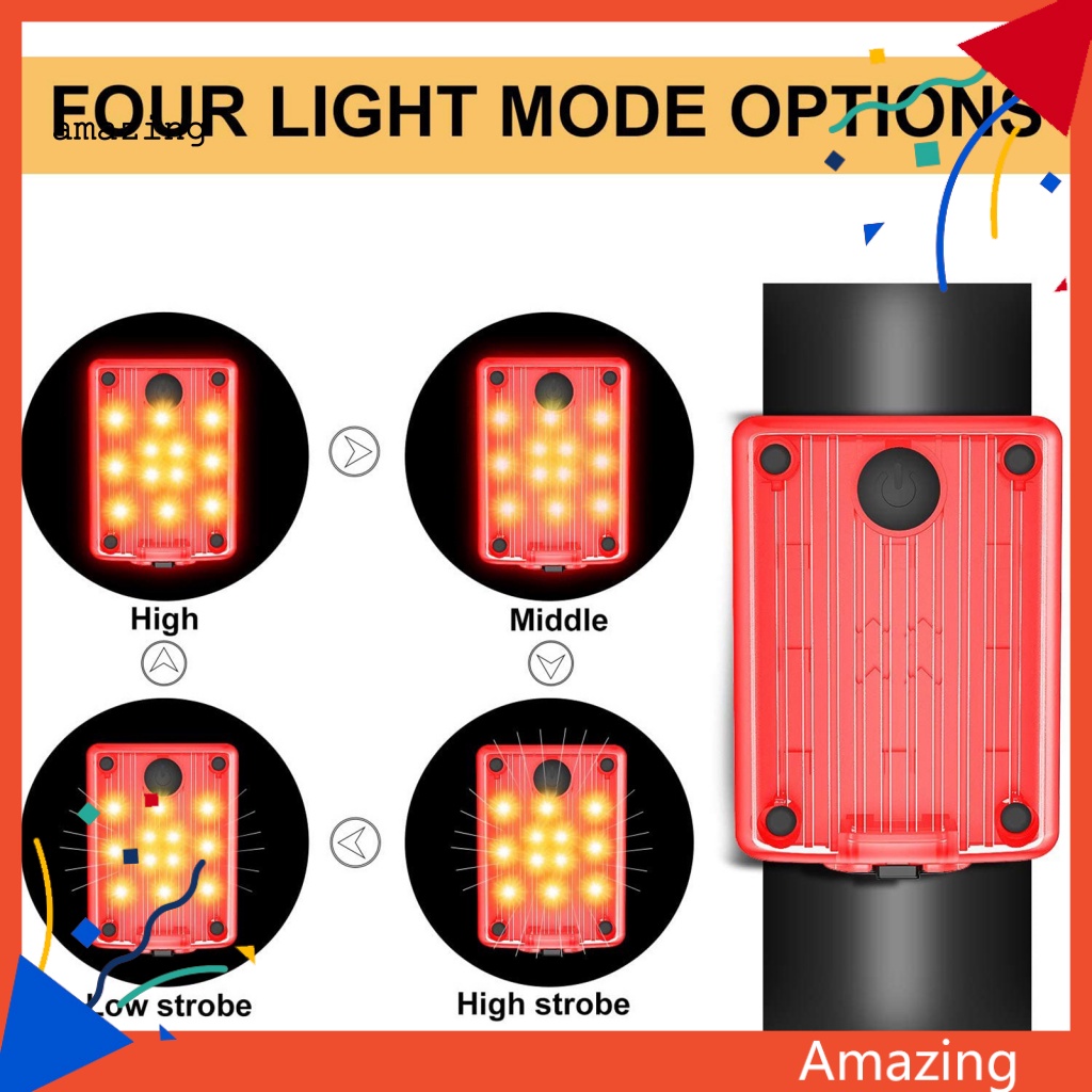 Đèn Gắn Đuôi Xe Đạp Độ Sáng Cao Chống Thấm Nước Sạc Nhanh