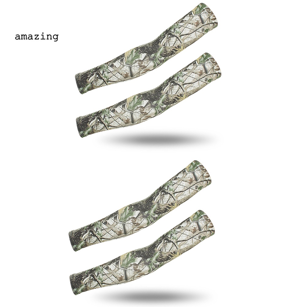 Set 2 Đôi Găng Cánh Tay Thể Thao Chống Tia UV Họa Tiết Rằn Ri Unisex