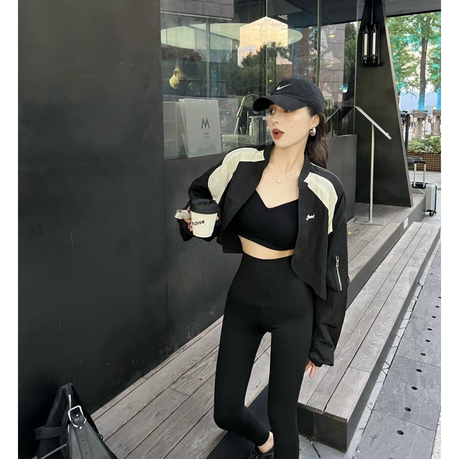Áo Khoác Chống Nắng Mỏng Dáng Rộng Tay Dài In Chữ Màu Tương Phản Phong Cách Hong Kong Thời Trang Mùa Xuân Mới Cho Nữ WLCV