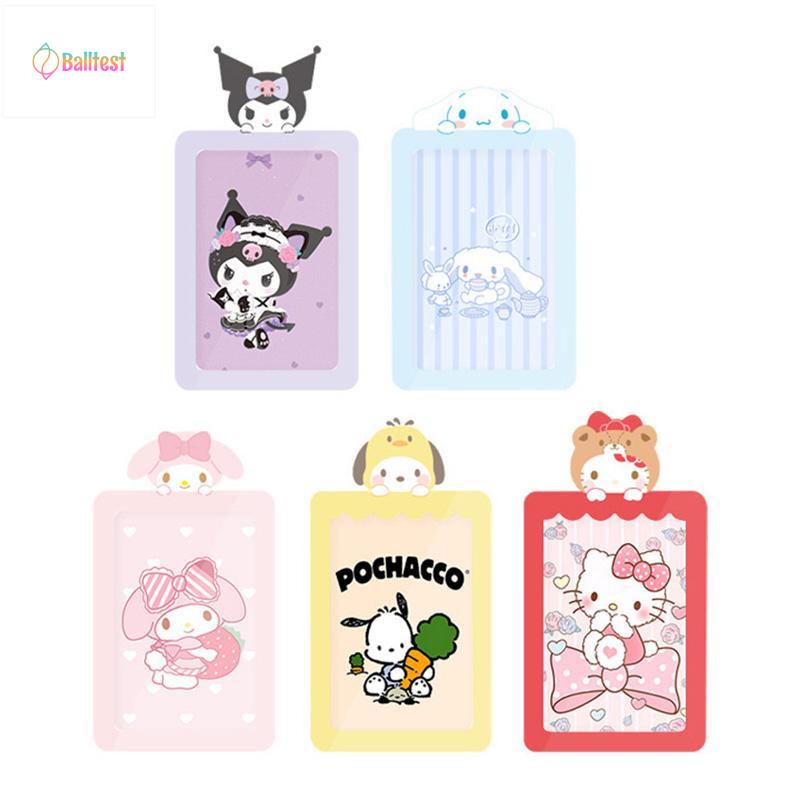 💜SANRIO Túi Đựng Thẻ Mini 1 Inch Họa Tiết Hoạt Hình Kèm Dây Đeo Sợi Xích Tiện Dụng