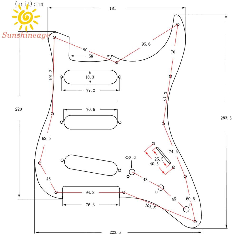 Miếng Gảy Đàn Guitar Celluloid 11 Lỗ Nhiều Màu Sắc