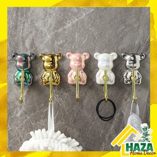Móc treo tường hình Gấu gốm sứ dán tường treo đồ gia đình