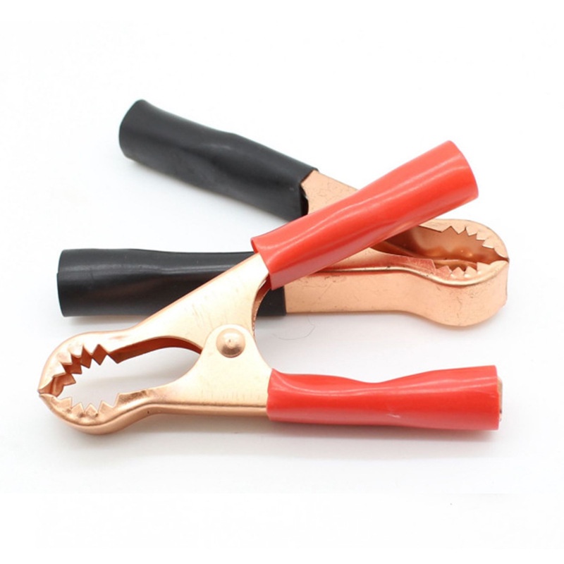 Set 2 Kẹp Cá Sấu Thử Bình Ắc Quy Xe Hơi 30A Màu Đỏ Đen 70mm