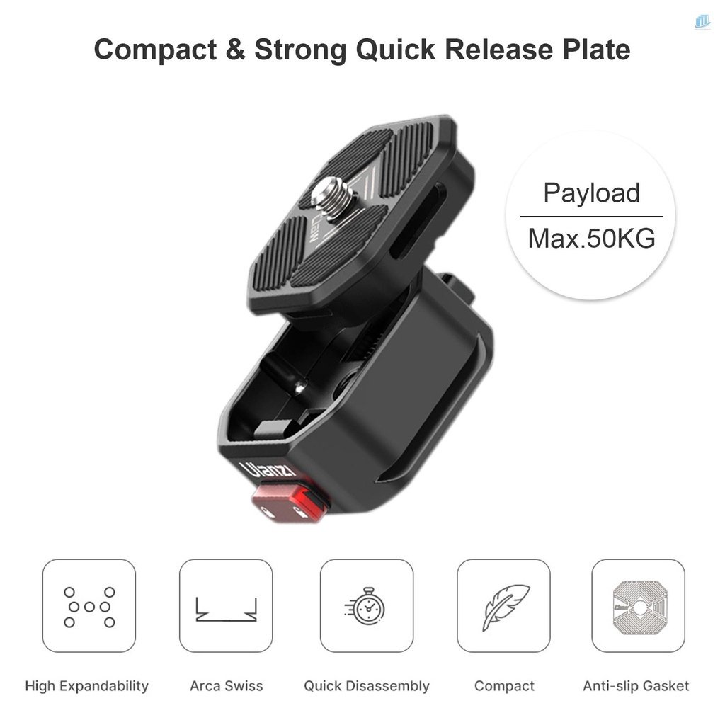 ULANZI Tấm Tháo Lắp Nhanh 50KG Tiêu Chuẩn Arca Swiss 1 / 4 Cho Chân Máy Ảnh DSLR SLR