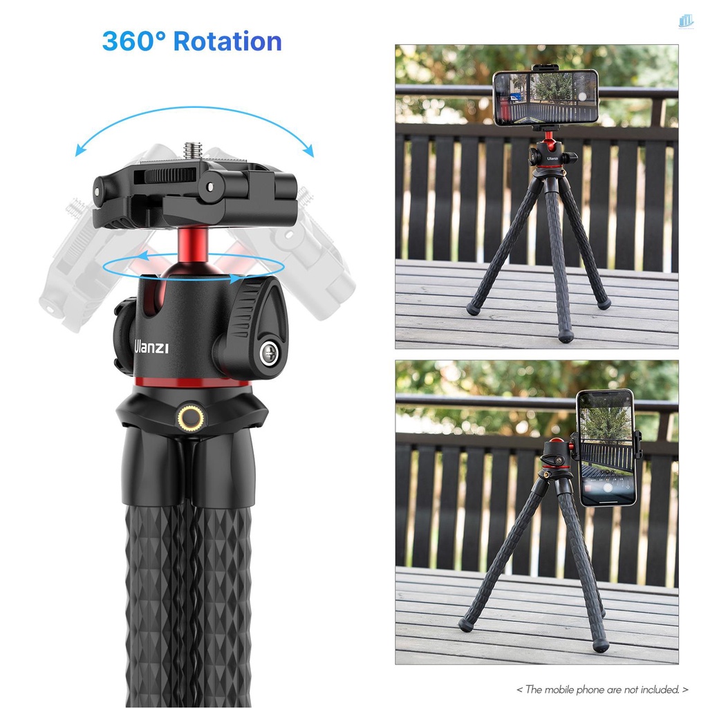 Giá Đỡ Ba Chân Bạch Tuộc Mini Ukissinone ULANZI 33 30 60° Đĩa Tháo Lắp Nhanh Đầu Bi Panoramic Max. Phụ Kiện Chịu Lực Chuyên Dụng Cho Xe Đạp Smar 2 2KG