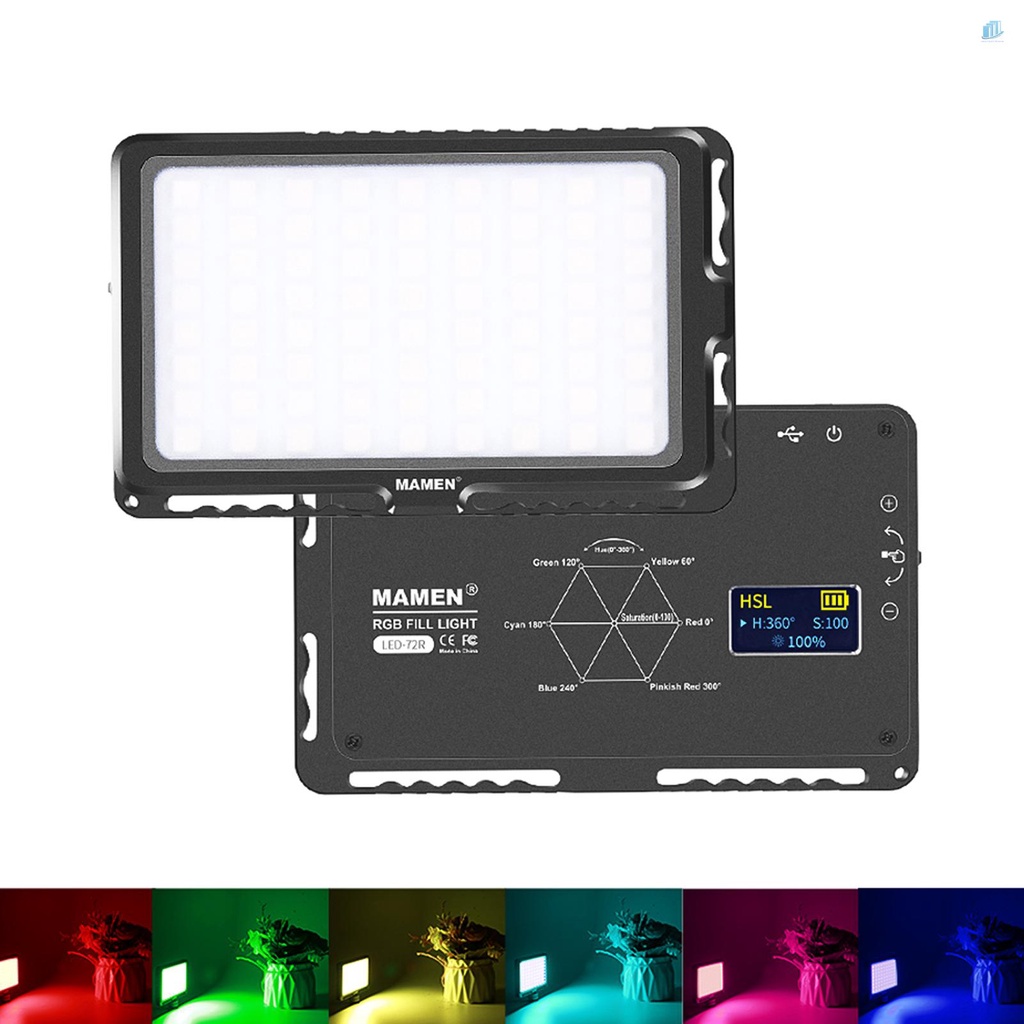 Đèn LED Màu RGB 72R 9 Hiệu Ứng Điều Chỉnh Được 2200K-25000K CRI96 Cho Máy Ảnh DSLR