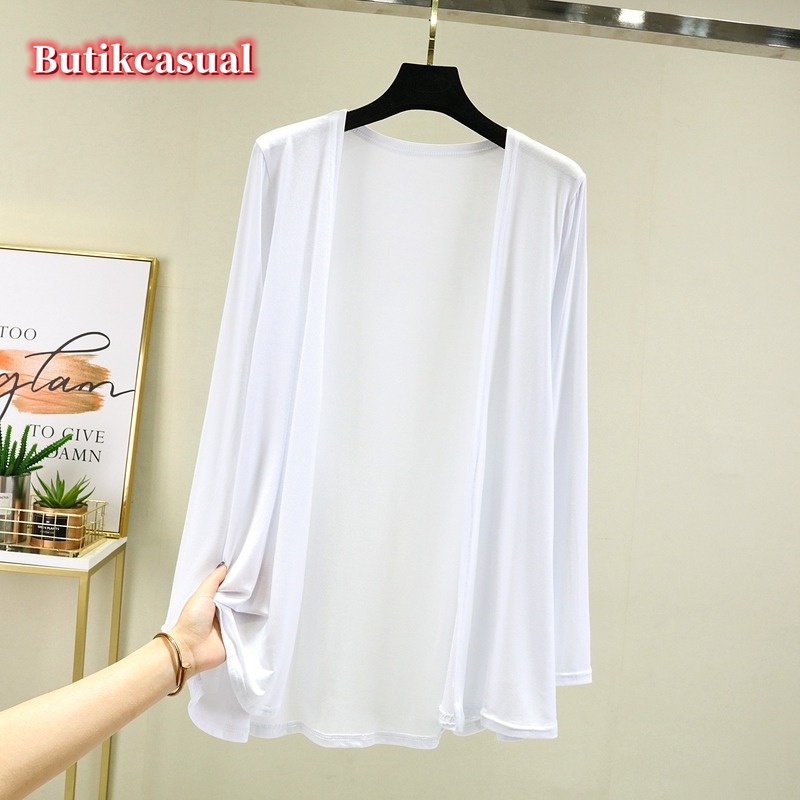 Áo Khoác cardigan Dáng Rộng Vải cotton Plus Size Cho Nữ