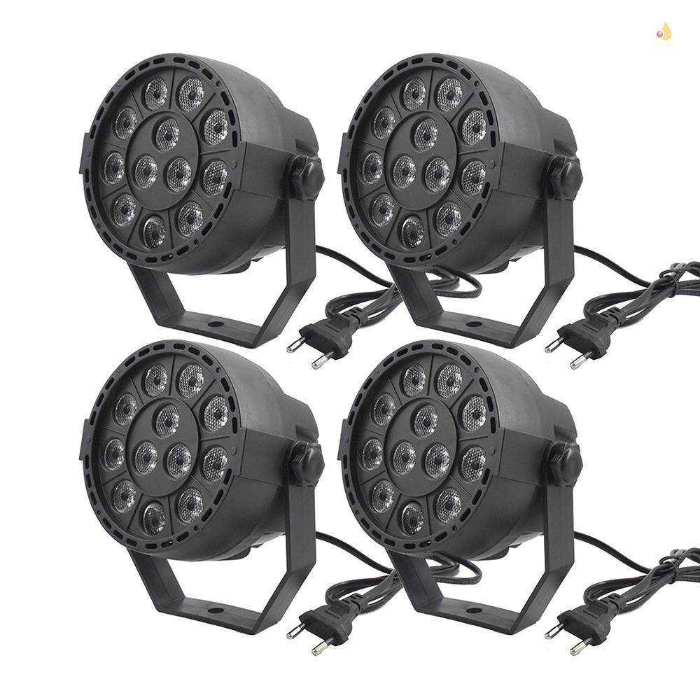 Bộ 12 Đèn LED RGBW 12W 12W Kích Hoạt Âm Thanh DMX512 Disco Trang Trí Sân Khấu Tiệc Cưới
