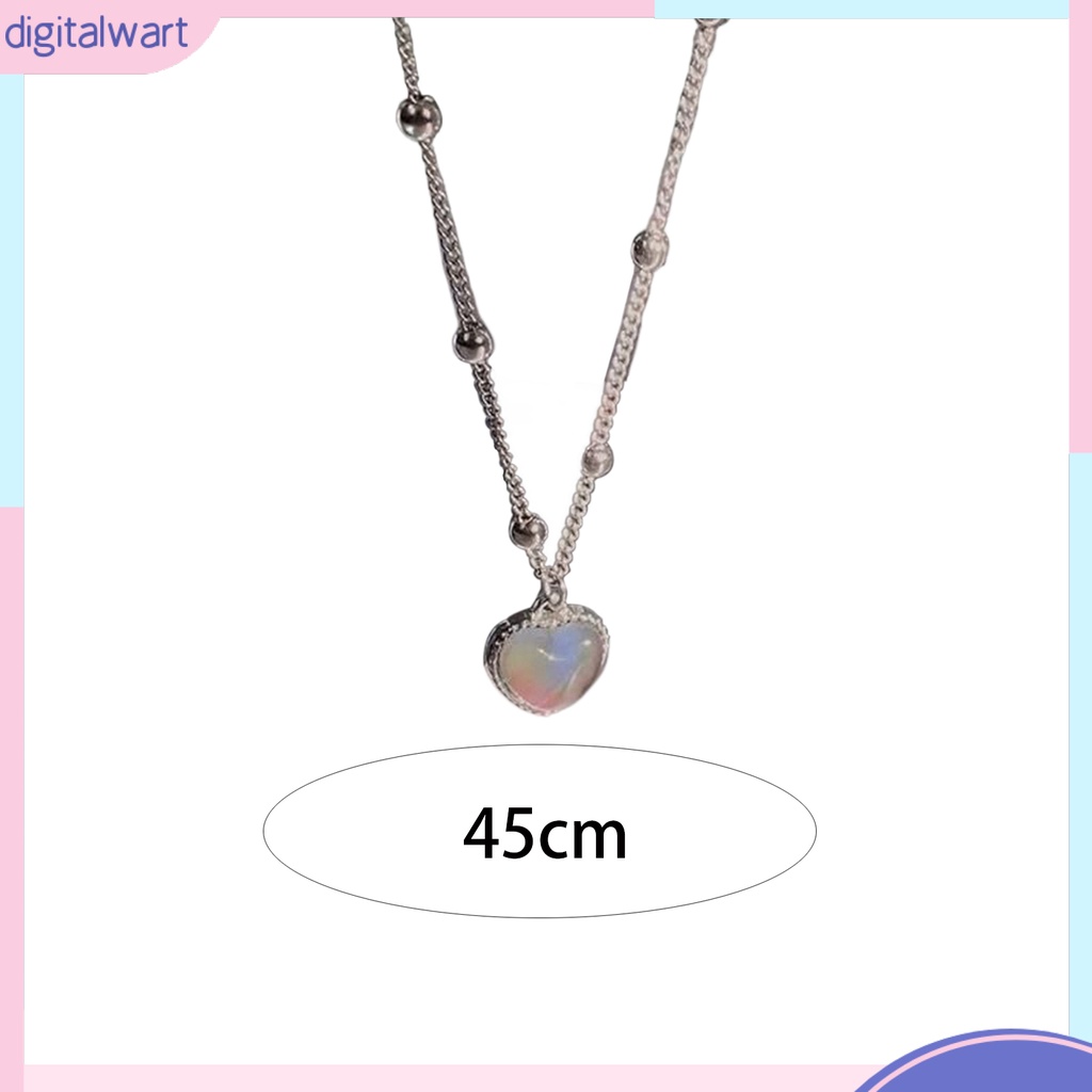 Vòng cổ Mặt Trái Tim Đính Đá Pha Lê Nhân Tạo Đổi Màu Theo Nhiệt Độ Thời Trang Cho Nữ