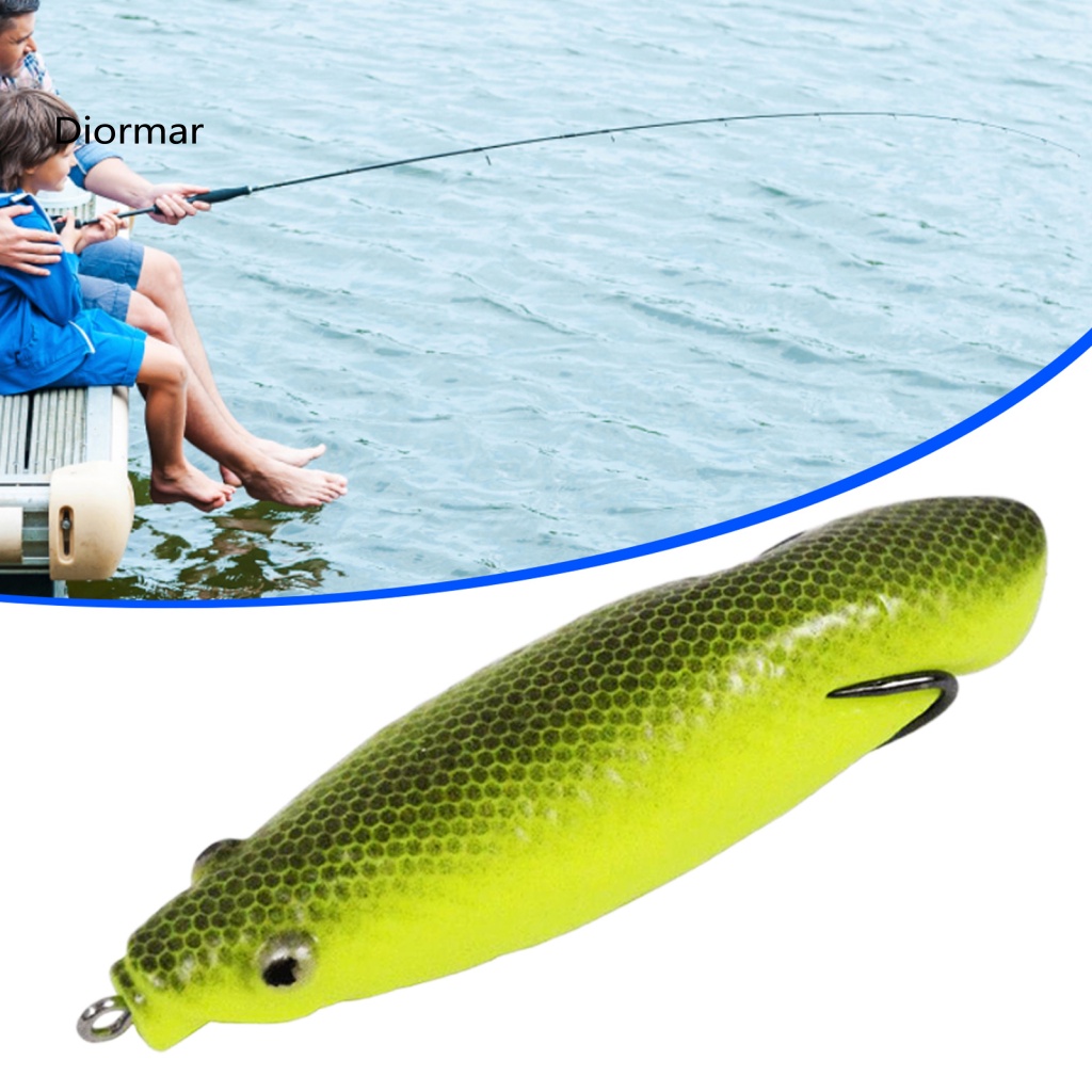 Mồi Câu Cá Giả Hình Ếch 3D Mắt Dài 9cm Có Lưỡi Câu Kép Sống Động Như Thật