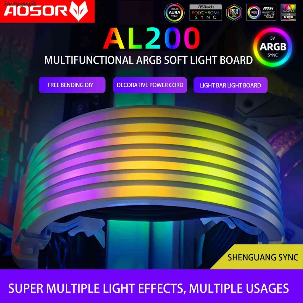 Thanh Đèn LED 56 Bóng AOSOR AL200 DIY 5V ARGB 56 Bóng Hỗ Trợ 8 Thẻ Đồ Họa