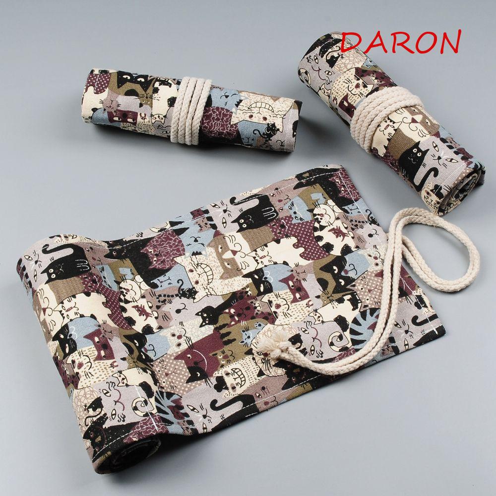 Túi Đựng Bút 12 / 18 / 24 / 36 / 48 / 60 / 72 Lỗ Nhiều Màu Bằng Vải Canvas Dành Cho Học Sinh Ốp