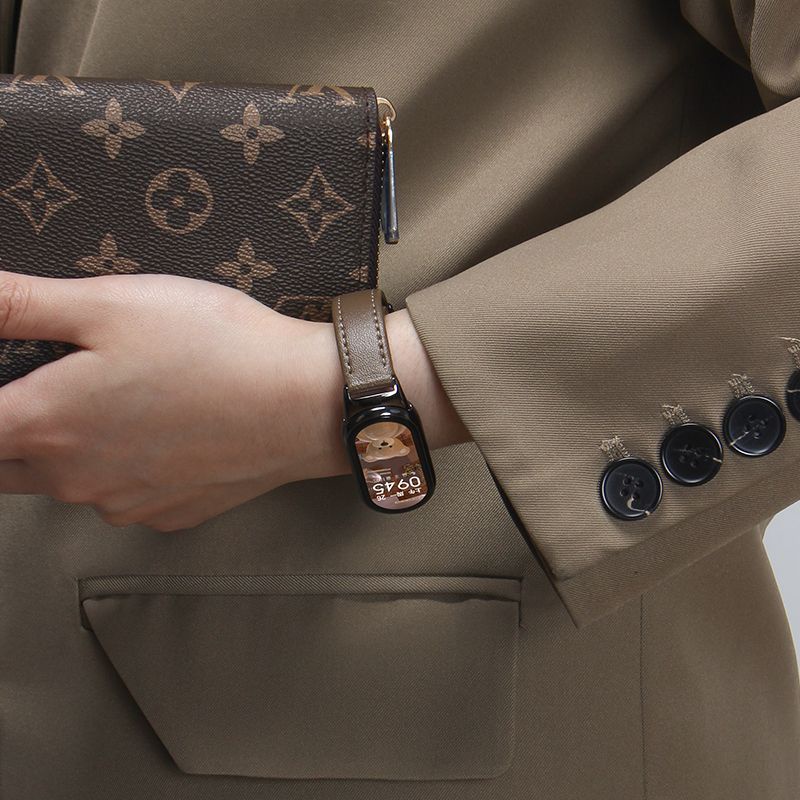 Dây Đeo Bằng Da Thật Có Nam Châm Tháo Gỡ Nhanh Phù Hợp Cho Xiaomi 8 / 7 / 8