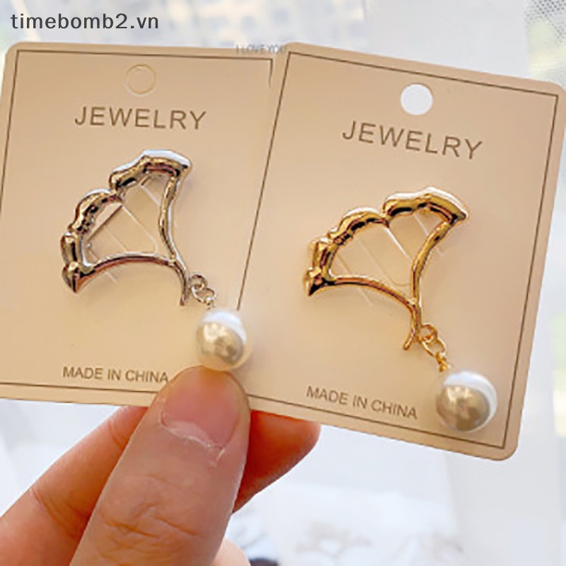 {Timebomb} Ghim Cài Áo Sweater Cardigan Dây Xích Đính Ngọc Trai Dễ Thương Thời Trang