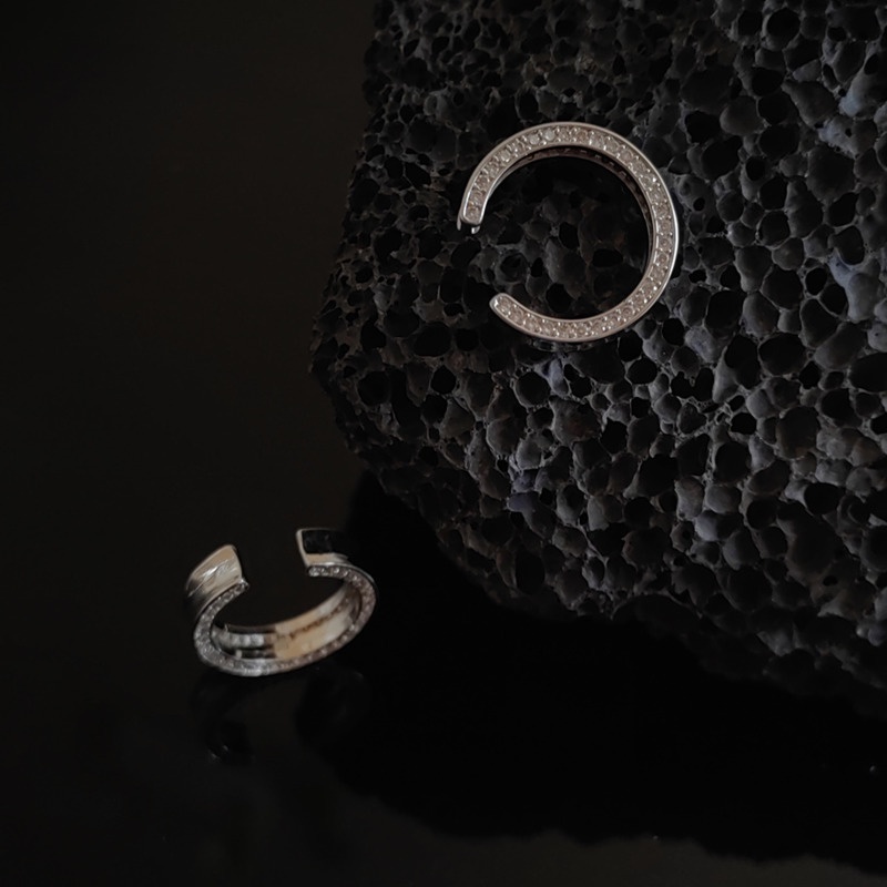 Nhẫn Hở Dát Khảm Không Đồng Đều Phiên Bản Hàn Quốc niche Thiết Kế Mới Nâng Cao Sang Trọng ins Cho Nữ