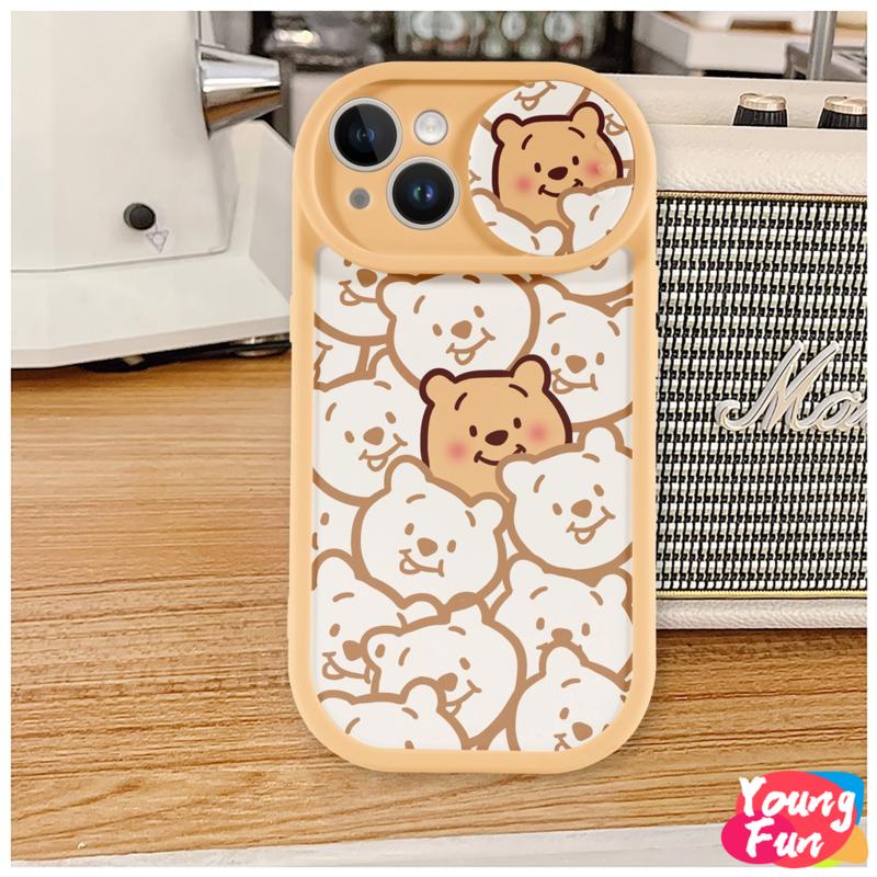 Ốp lưng Gấu dâu tây Trượt for iPhone 14 XR 13 11 12 Pro Max 8 7 6 6S Plus X Xs Max Se 2020 13 12 11