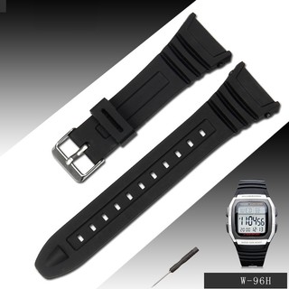 Dây đeo thay thế bằng cao su khóa inox cho đồng hồ casio w-96h w96h