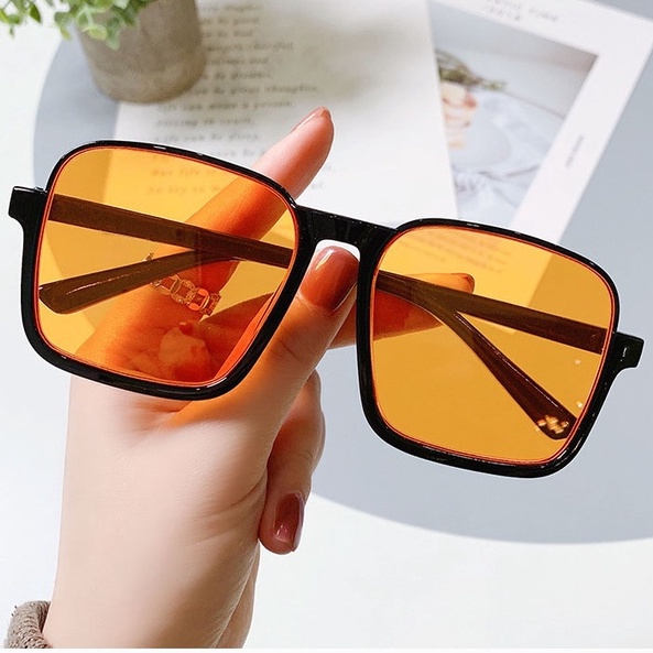 Kính Mát Gọng Vuông Oversize Chống Tia UV Phong Cách Retro Dành Cho Nam Nữ