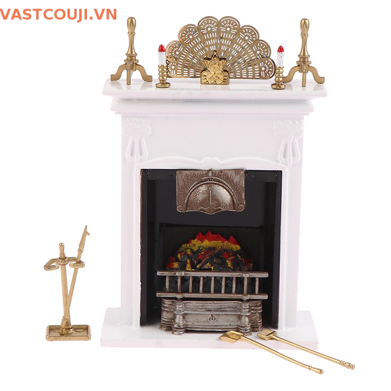 1 Bộ Quạt Làm Sạch Lò Sưởi Trang Trí Nội Thất Nhà Búp Bê VASTJI Tỉ Lệ 1: 12