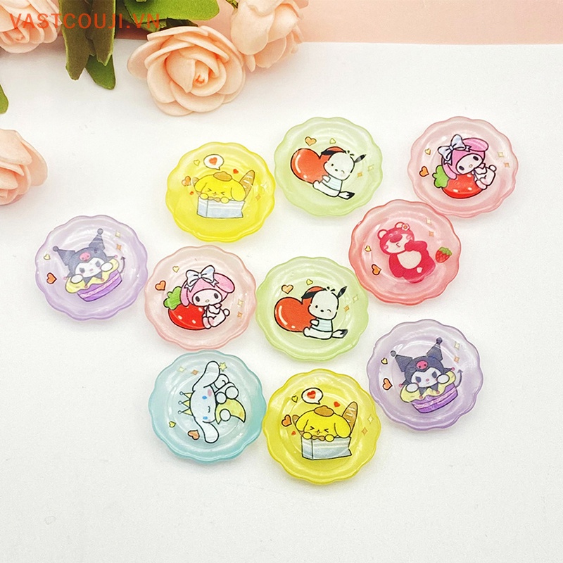 Set 5 Đĩa Nhựa Phát Quang Dùng Để Làm Đồ Trang Sức / Trang Trí Ốp Điện Thoại DIY