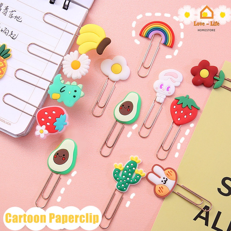 Kẹp Giấy / Phong Bì Họa Tiết Trái Cây / Động Vật Hoạt Hình Chống Rỉ Sét Bền Bỉ Có Thể Tái Sử Dụng Giá Đỡ