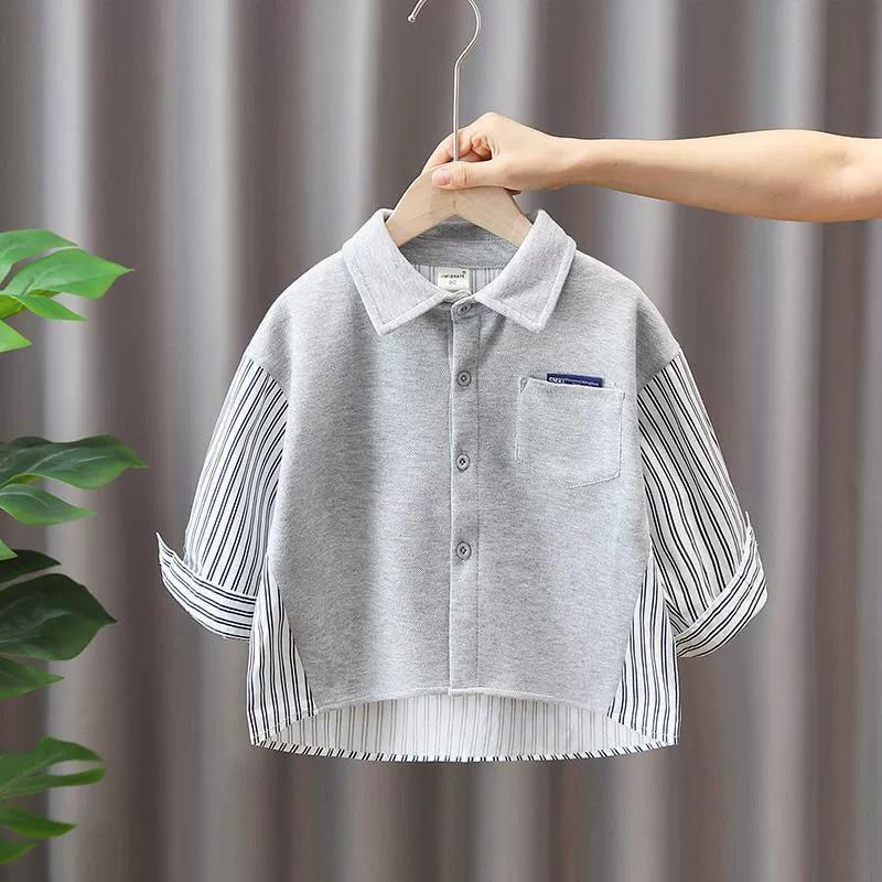 Áo Sơ Mi Tay Dài Phong Cách Thời Trang Xuân Thu Mới Dành Cho Bé Trai 3-5 - 8-10 - 12-13 Tuổi